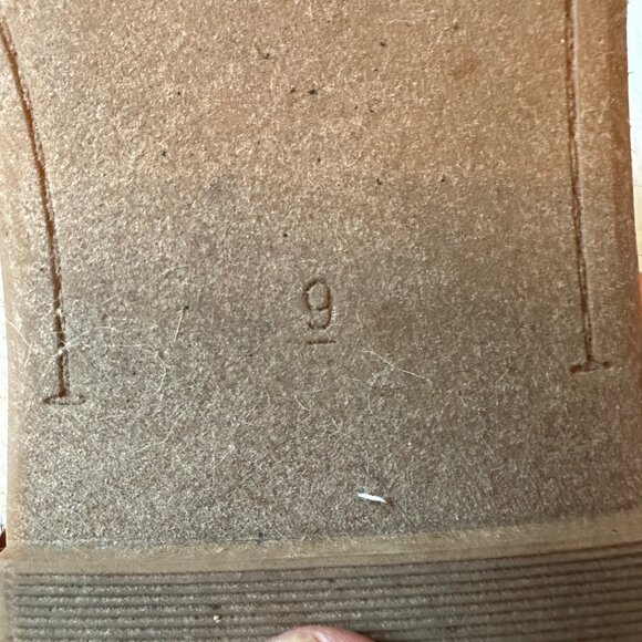 Womens Old Navy Tan & Rust Slide-On Espadrille Sandals Size 9 Faux Leather & Sue - Picture 5 of 5